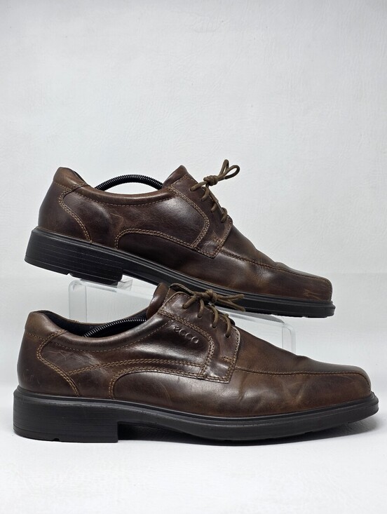 ECCO Shoes Men\'s Size EU 46 Helsinki Lace Up Oxford Brown Leather Casual